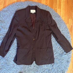 Vintage Lord & Taylor Chocolate Brown Wool Blazer Size 12 P